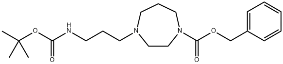 benzyl 4-(3-((tert-butoxycarbonyl)amino)propyl)-1,4-diazepane-1-carboxylate 结构式