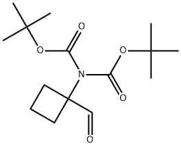 (叔丁氧基羰基)(1-甲酰基环丁基)氨基甲酸叔丁酯 结构式