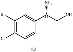 (S)-2-氨基-2-(3-溴-4-氯苯基)乙醇盐酸盐 结构式