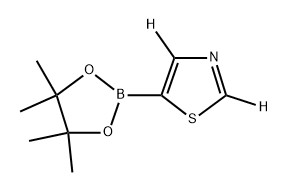 5-(4,4,5,5-tetramethyl-1,3,2-dioxaborolan-2-yl)thiazole-2,4-d2 结构式