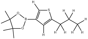 4,4,5,5-tetramethyl-2-(5-(propyl-d7)thiophen-3-yl-2,4-d2)-1,3,2-dioxaborolane 结构式