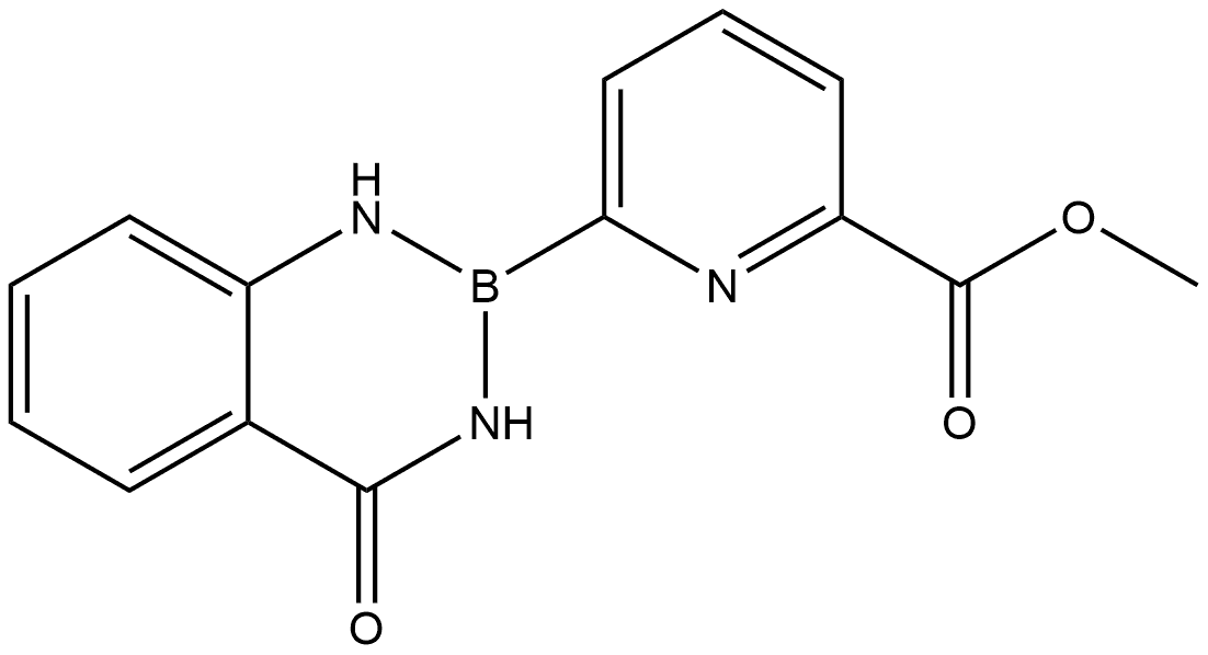 6-(4-氧代-3,4-二氢苯并[D][1,3,2]二氮杂硼丝氨酸-2(1H)-基)吡啶甲酸甲酯 结构式
