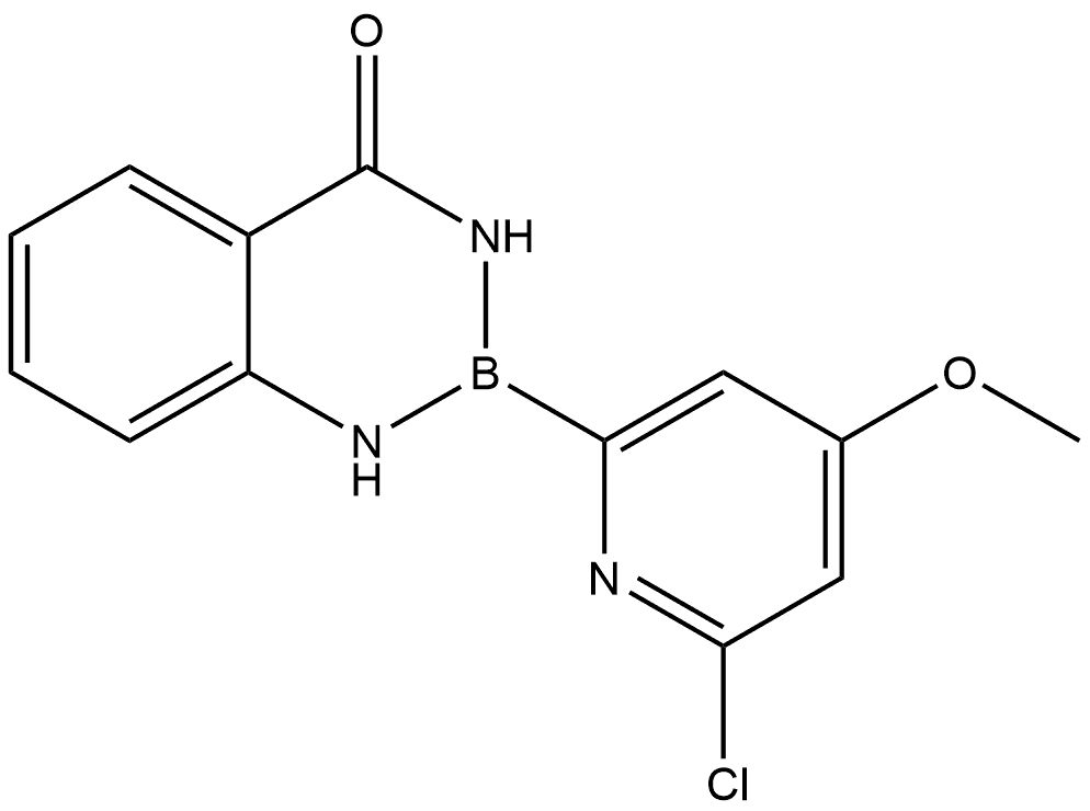 2-(6-氯-4-甲氧基吡啶-2-基)-2,3-二氢苯并[D][1,3,2]二氮硼烷-4(1H)-酮 结构式