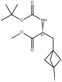 2-叔丁氧羰基氨基 -3-(3-碘双环[1.1.1]戊基 -1-基)丙酸甲酯 结构式