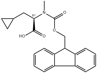 Cyclopropanepropanoic acid, α-[[(9H-fluoren-9-ylmethoxy)carbonyl]methylamino]-, (αR)- 结构式