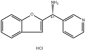 (R)-苯并呋喃-2-基(吡啶-3-基)甲胺二盐酸盐 结构式