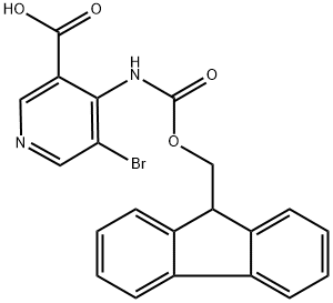 4-((((9H-芴-9-基)甲氧基)羰基)氨基)-5-溴烟酸 结构式