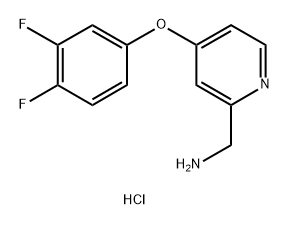 4-(3,4-二氟苯氧基)吡啶-2-基]甲胺盐酸 结构式