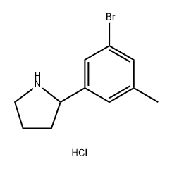 2-(3-BROMO-5-METHYLPHENYL)PYRROLIDINE HYDROCHLORIDE 结构式