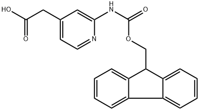 2-(2-(((((9H-FLUOREN-9-YL)甲氧基)羰基)氨基)吡啶-4-基)乙酸 结构式