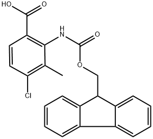 2-(((((9H-芴-9-基)甲氧基)羰基)氨基)-4-氯-3-甲基苯甲酸 结构式