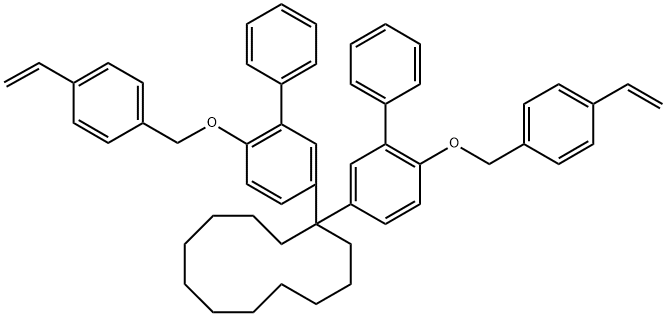 1,1-双[6-[(4-乙烯基苯基)甲氧基][1,1'-联苯]-3-基]环十二烷 结构式
