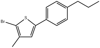 2-Bromo-3-methyl-5-(4-propylphenyl)thiophene 结构式