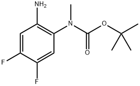 (2-氨基-4,5-二氟苯基)(甲基)氨基甲酸叔丁酯 结构式