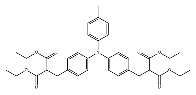 tetraethyl 2,2'-((p-tolylazanediyl)bis(bicyclo[2.2.1]hepta-1,3,5-triene-7,7-diyl))dimalonate 结构式