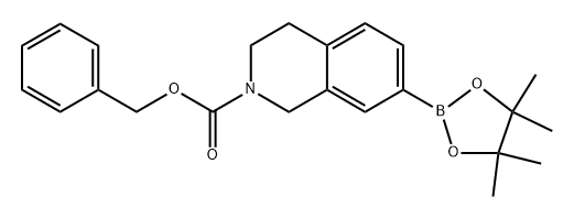 7-(4,4,5,5-Tetramethyl-[1,3,2]dioxaborolan-2-yl)-3,4-dihydro-1H-isoquinoline-2-carboxylic acid benzyl ester 结构式