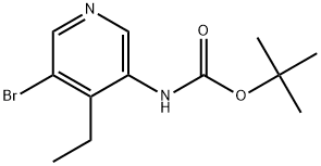 (5-溴-4-乙基吡啶-3-基)氨基甲酸叔丁酯 结构式