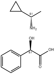 (S)-1-CYCLOPROPYLETHAN-1-AMINE (R)-2-HYDROXY-2-PHENYLACETATE 结构式