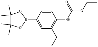 Ethyl N-[2-ethyl-4-(4,4,5,5-tetramethyl-1,3,2-dioxaborolan-2-yl)phenyl]carbamate 结构式