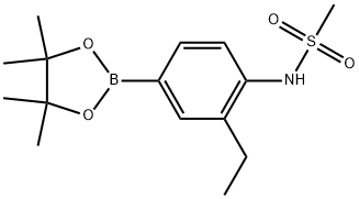 Methanesulfonamide, N-[2-ethyl-4-(4,4,5,5-tetramethyl-1,3,2-dioxaborolan-2-yl)phenyl]- 结构式