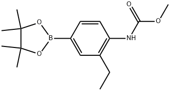 Methyl N-[2-ethyl-4-(4,4,5,5-tetramethyl-1,3,2-dioxaborolan-2-yl)phenyl]carba... 结构式