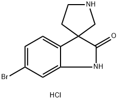 6-溴螺[二氢吲哚-3,3'-吡咯烷] -2-酮盐酸盐 结构式