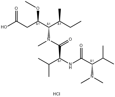 (3R,4S,5S)-4-((S)-2-((S)-2-(二甲氨基)-3-甲基丁酰胺)-N,3-二甲基丁酰胺基)-3-甲氧基-5-甲基庚酸盐酸盐 结构式