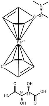 (R)-(+)-N,N-二甲基-1-二茂铁基乙胺-D-酒石酸盐 结构式