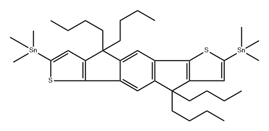 (4,4,9,9-四丁基-4,9-二氢-S-引达省并[1,2-B:5,6-B']二噻吩基)双三甲基锡 结构式