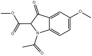 Methyl 1-acetyl-2,3-dihydro-5-methoxy-3-oxo-1H-indole-2-carboxylate 结构式