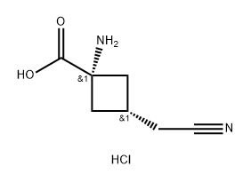 CIS-1-氨基-3-(氰甲基)环丁烷甲酸盐酸盐 结构式