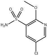 5-氯-2-甲氧基吡啶-3-磺酰胺 结构式
