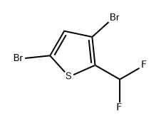 3,5-dibromo-2-(difluoromethyl)thiophene 结构式