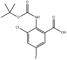 2-((叔丁氧基羰基)氨基)-3-氯-5-氟苯甲酸 结构式