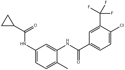 4-氯-N-(5-(环丙烷甲酰胺基)-2-甲基苯基)-3-(三氟甲基)苯甲酰胺4-氯-N-(5-(环丙烷甲酰胺)-2-甲基苯基)-3-(三氟甲基)苯甲酰胺 结构式