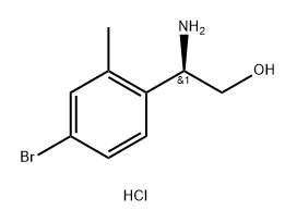 (R)-2-氨基-2-(4-溴-2-甲基苯基)乙醇盐酸盐 结构式