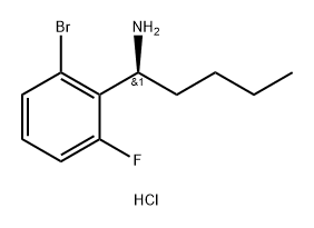 (1S)-1-(2-BROMO-6-FLUOROPHENYL)PENTAN-1-AMINE HYDROCHLORIDE 结构式