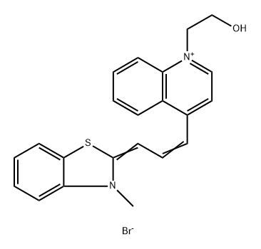 2-[(1E)-3-[(4E)-1-(2-羟乙基)-1,4-二氢喹啉-4-基]丙-1-烯-1-基]-3-甲基-1,3-苯并噻唑-3-鎓溴化物 结构式