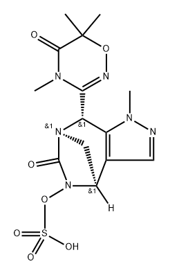 SULFURIC ACID, MONO[(4R,7R,8S)-8-(5,6-DIHYDRO4,6,6-TRIMETHYL-5-OXO-4H-1,2,4-OXADIAZIN-3-YL)- 4,8-DIH 结构式