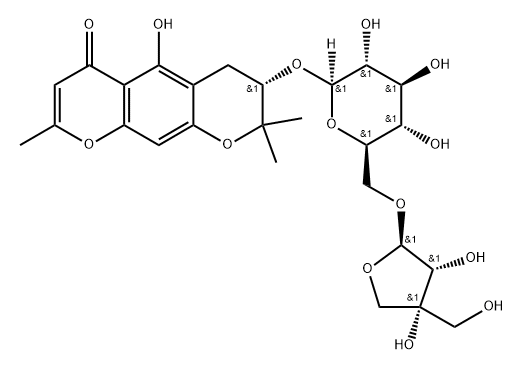 6""-Β-D-芹糖亥茅酚苷 结构式