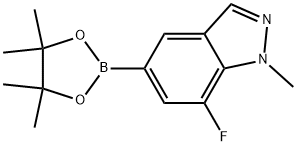 7-fluoro-1-methyl-5-(4,4,5,5-tetramethyl-1,3,2-dioxaborolan-2-yl)-1H-indazole 结构式
