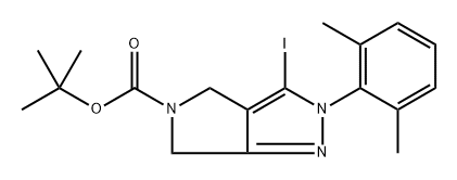 tert-butyl 2-(2,6-dimethylphenyl)-3-iodo-2,6-dihydropyrrolo[3,4-c]pyrazole-5(4H)-carboxylate 结构式