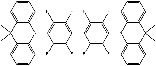 10,10'-(perfluoro-[1,1'-biphenyl]-4,4'-diyl)bis(9,9-dimethyl-9,10-dihydroacridine) 结构式