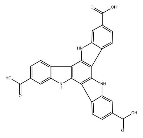 10,15-二氢-5H-二吲哚并[3,2-A:3',2'-C]咔唑-2,7,12-三羧酸 结构式