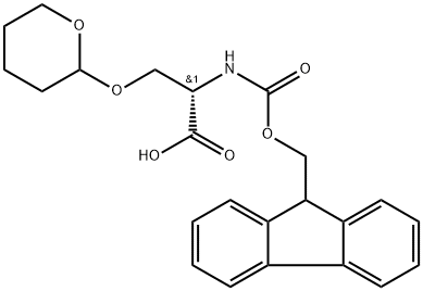 N-(((9H-芴-9-基)甲氧基)羰基)-O-(四氢2H-吡喃-2-基)-L-丝氨酸 结构式