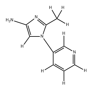 2-(methyl-d3)-1-(pyridin-3-yl-d4)-1H-imidazol-5-d-4-amine 结构式