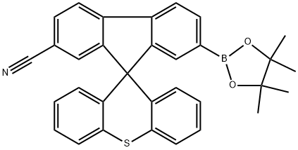 7-硼酸频哪醇酯-螺[9H-芴-9,9′-[9H]硫杂蒽]-2-腈基 结构式