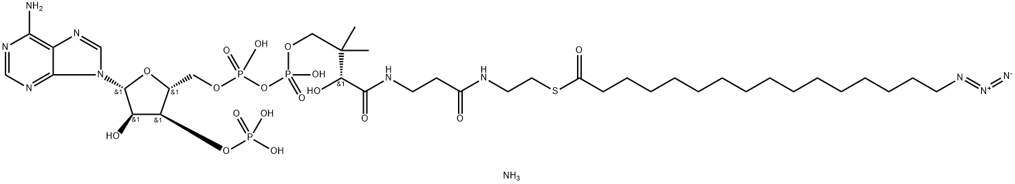 Coenzyme A, S-(16-azidohexadecanoate), ammonium salt (1:3) 结构式