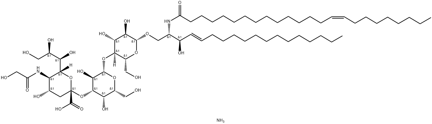 单唾液酸二糖神经节苷脂 GM3 (牛 脾) 结构式