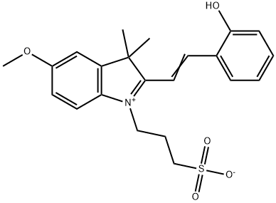 3H-Indolium, 2-[2-(2-hydroxyphenyl)ethenyl]-5-methoxy-3,3-dimethyl-1-(3-sulfopropyl)-, inner salt 结构式